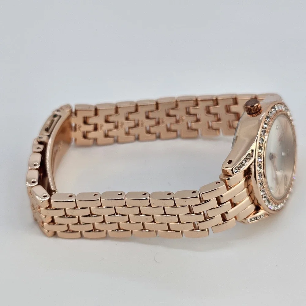 30MM Watch Women Gold Dial Gold Bracelet Band 6.75